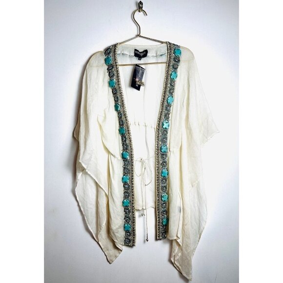 Beloved Star Swim Cover Up Beaded White Small - Picture 1 of 8